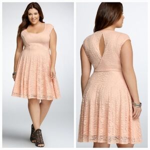 Torrid Soft Pink Lace Skater Dress